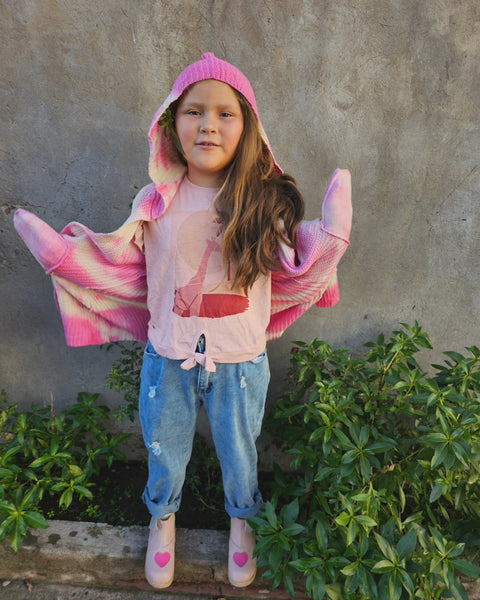 Tapado algodón bambú tonos rosa.
